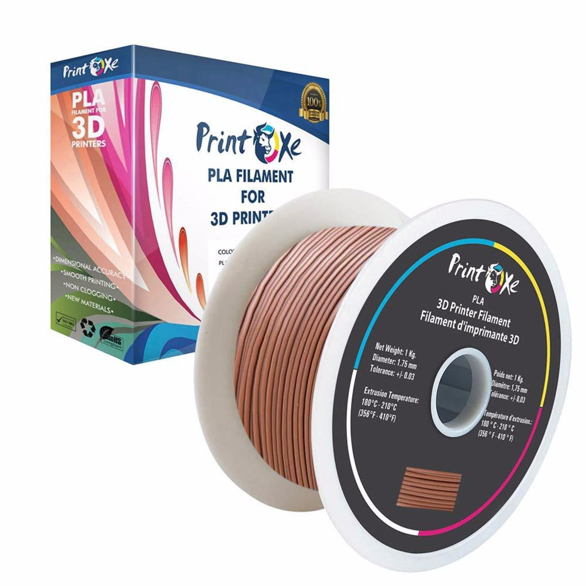 Coffee Colour PLA 3D Printer Filament 1.75-1Kg PRINTOXE Filament