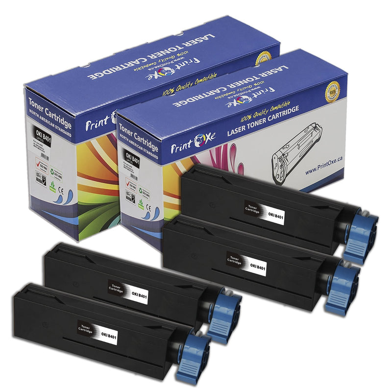 B401 Compatible 4 Toner Cartridges High Yield For OKI PRINTOXE Toner Cartridges