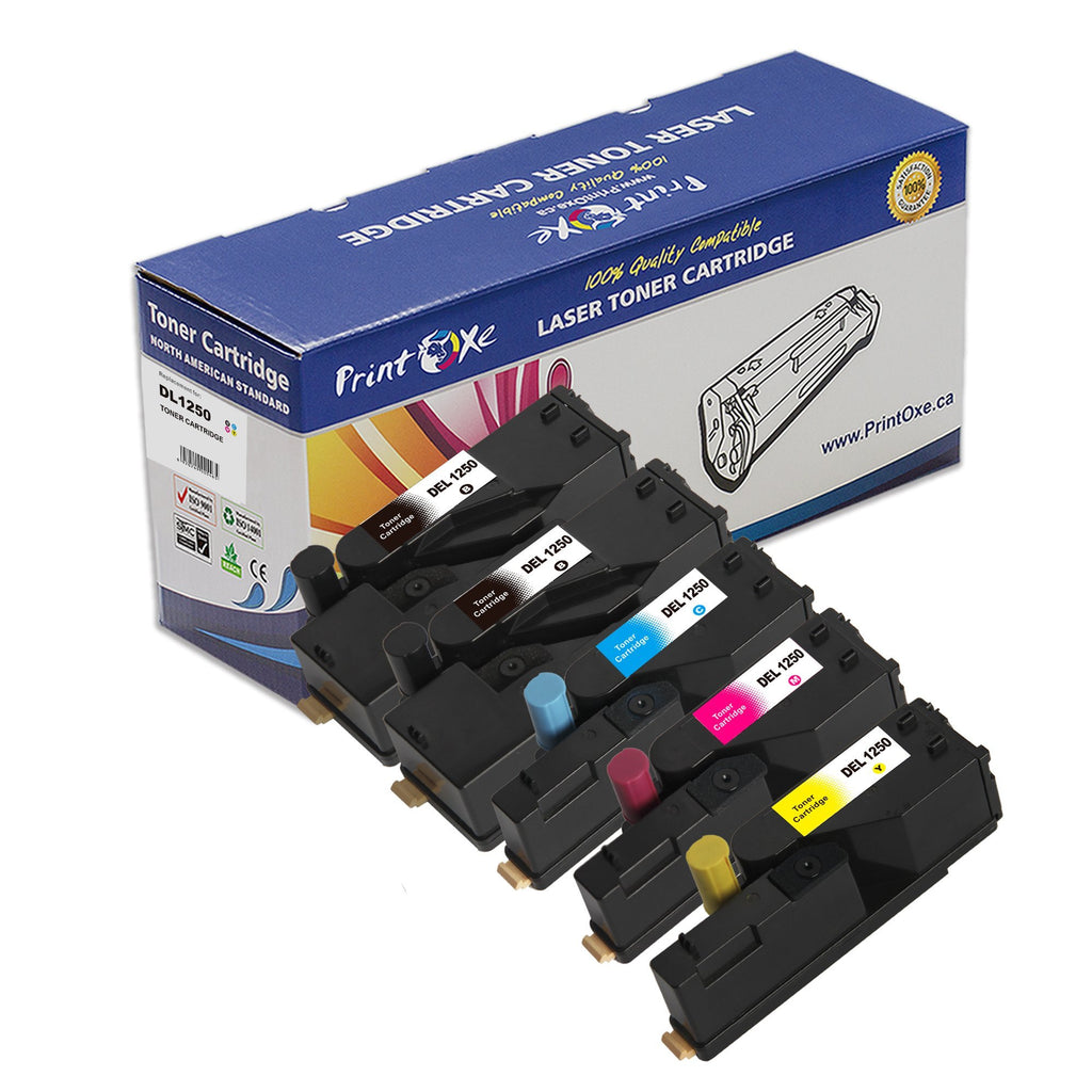 1250C Compatible Set + BK of 5 Cartridges for Dell PRINTOXE Toner Cartridges