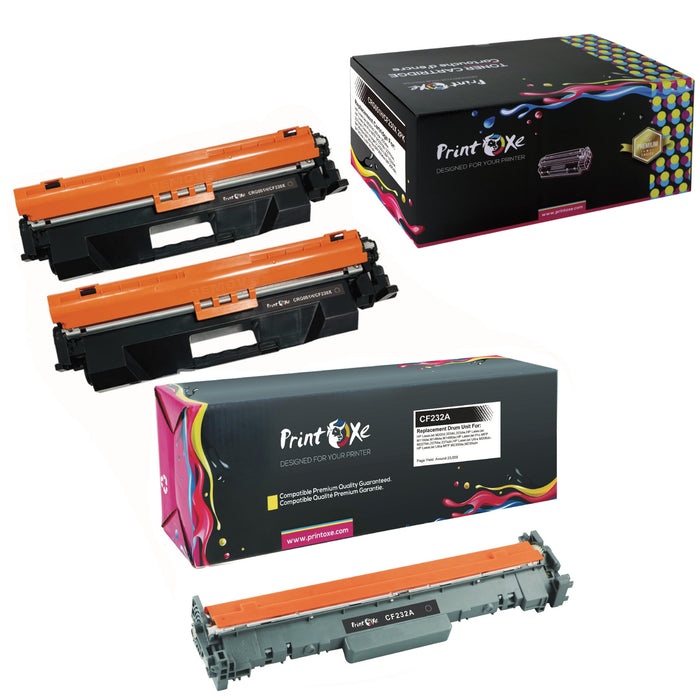 DR051 / CF232A Drum and 2 CRG 051H / CF230X (Total 3 Units) Compatible Toners for HP LaserJet M203 MFP M227 Series and Canon ImageClass MF263 MF264 MF267 MF267 MF269 & LBP161 LBP163 Series PRINTOXE Drum