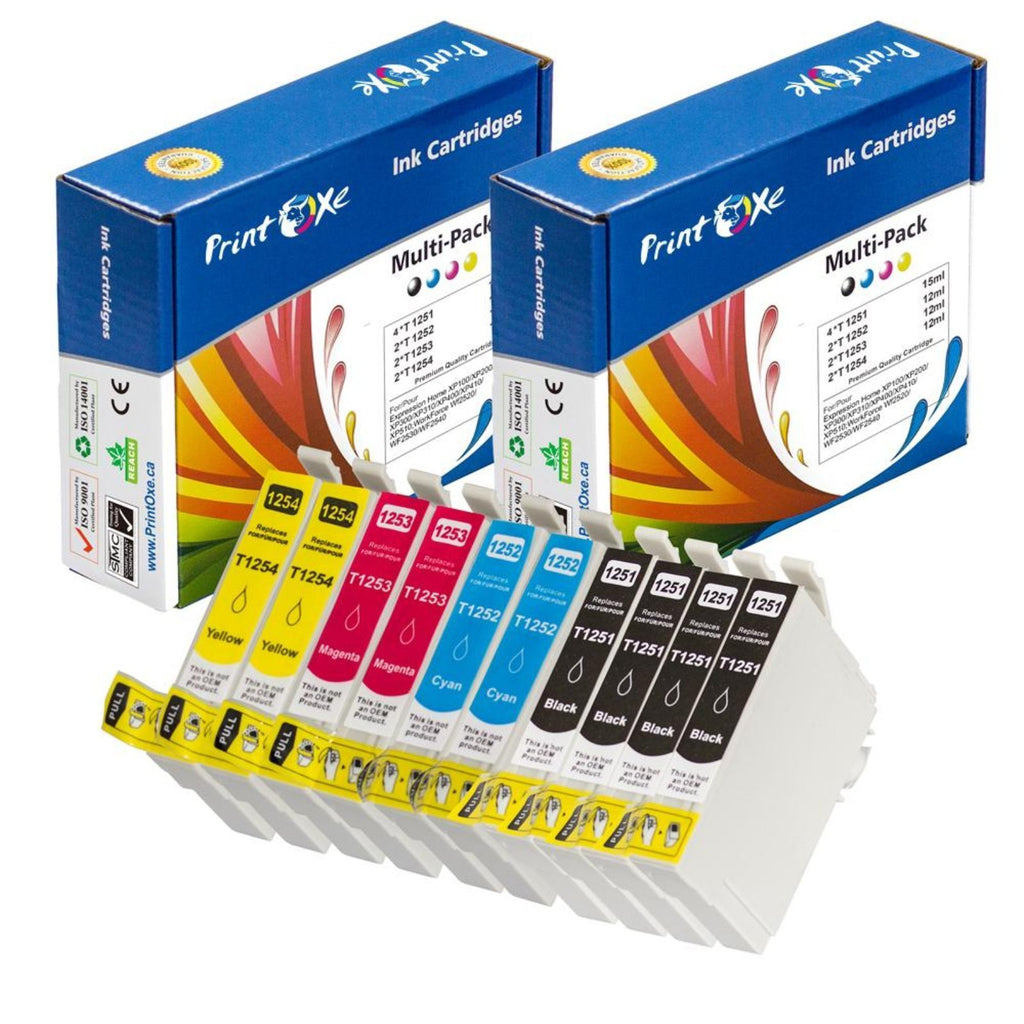 T125 Remanufactured 10 Ink Cartridges for Epson 125 PRINTOXE Ink Cartridge