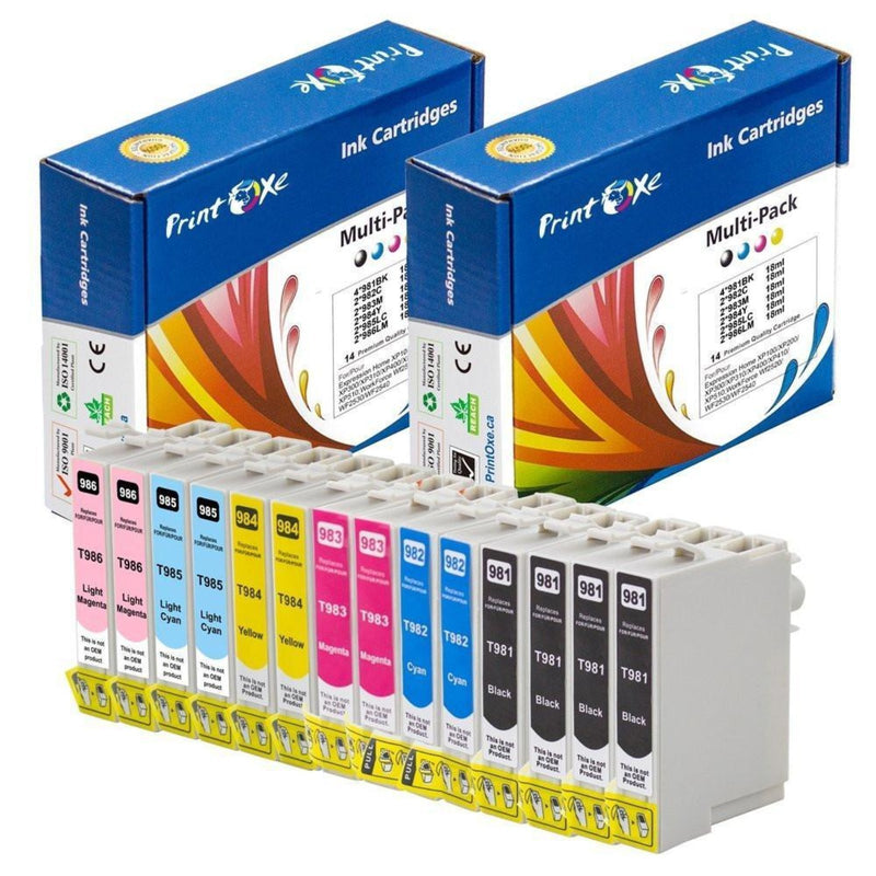 T098 XL Remanufactured 14 Cartridges For Epson 98 PRINTOXE Ink Cartridge