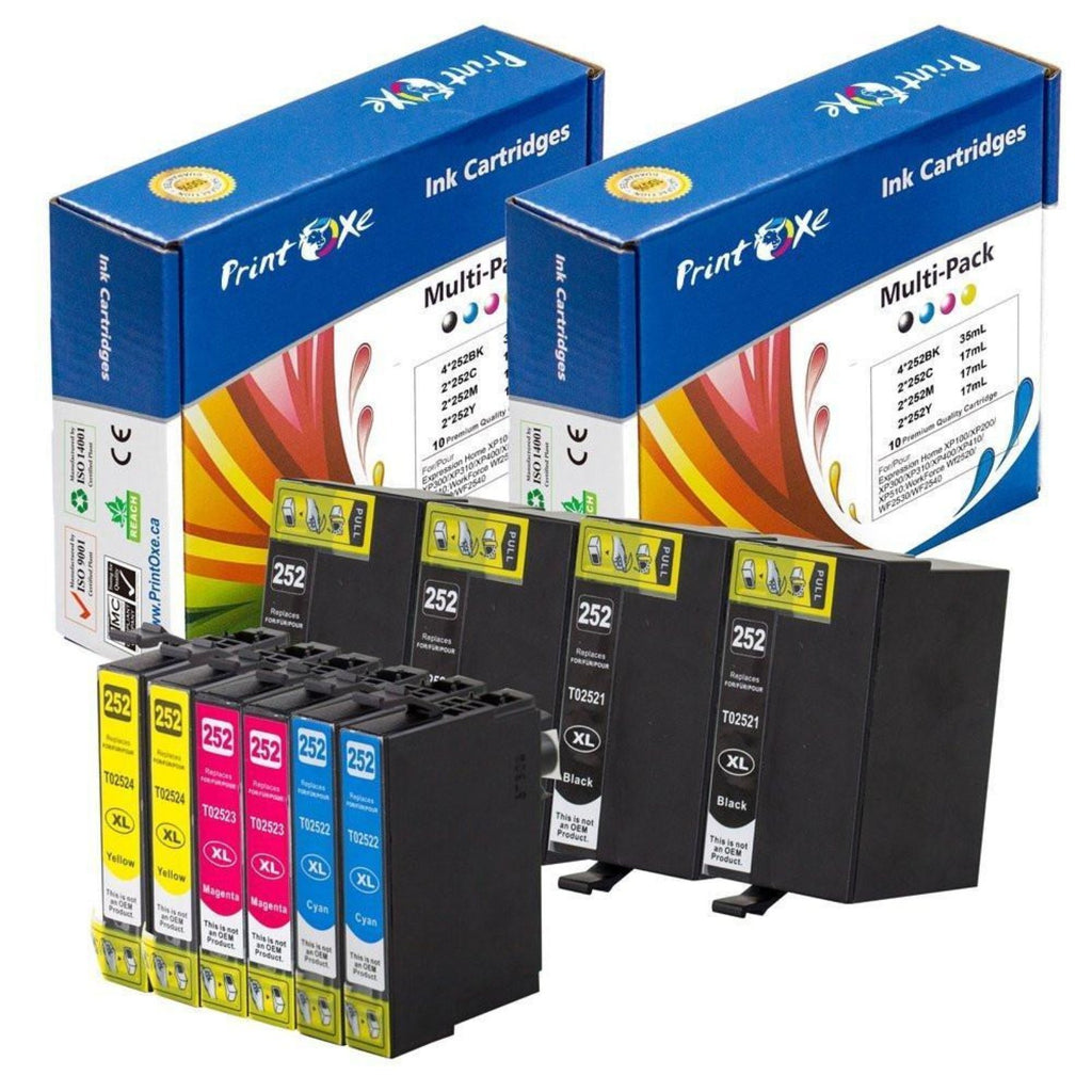 T252 XL Ink Cartridges For Epson WF 3620 3640 7610 7620 (Non OEM) PRINTOXE Ink Cartridge