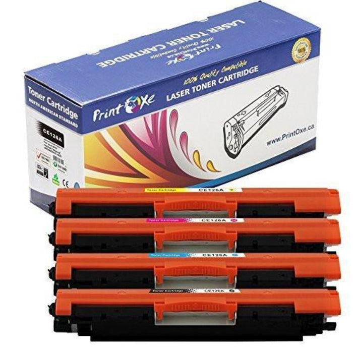 126A Compatible Set CF310A 311A 312A 313A For HP Color Laserjet Pro CP1025 / CP1025nw / 100 Color and MFP M175nw / M175a & Canon LBP7010C / LBP7018C PRINTOXE Toner Cartridges