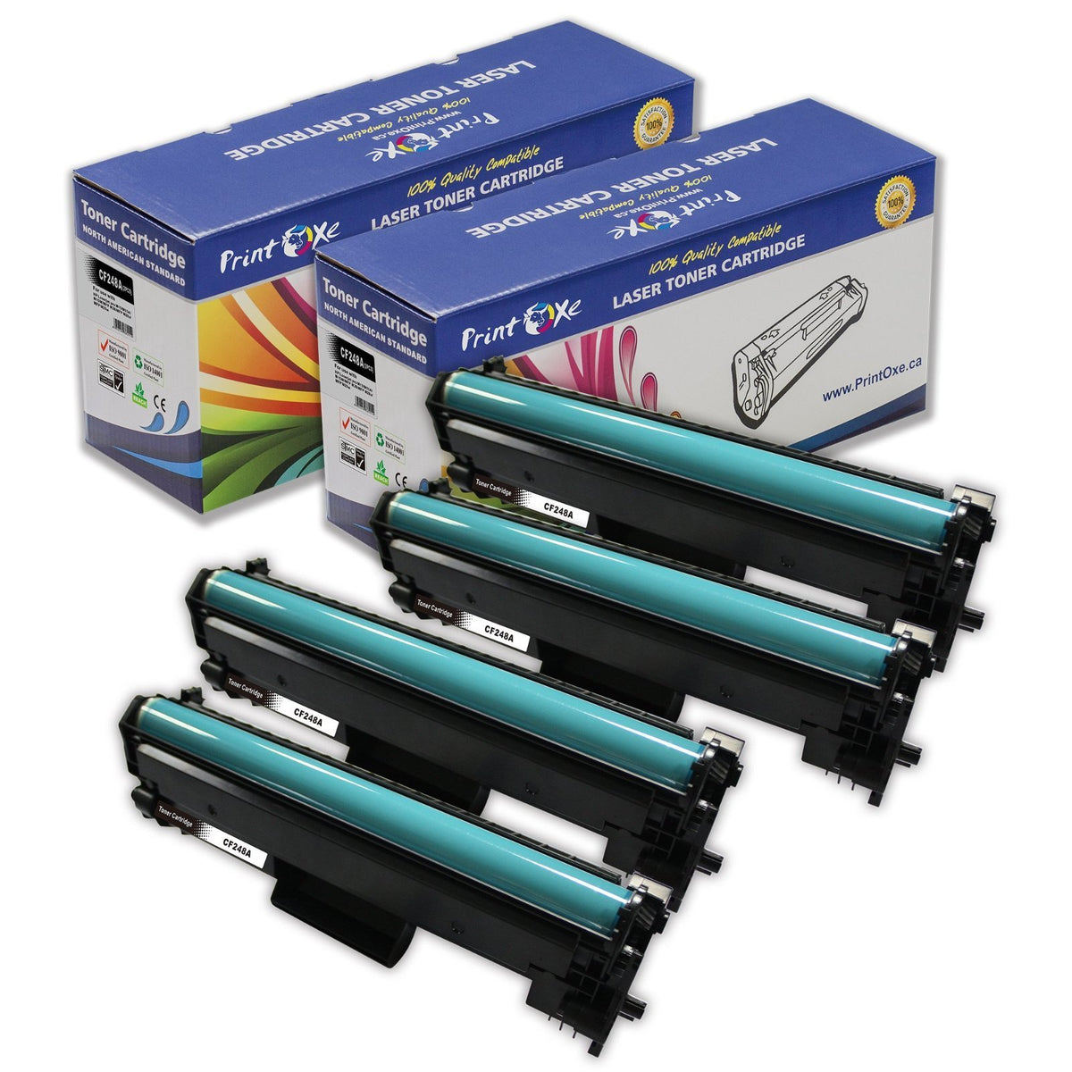 CF248A Compatible 4 Toner Cartridges 48A for for HP Laserjet Pro M15 M15A M15W and MFP M28 M28A M28W PRINTOXE Toner Cartridges