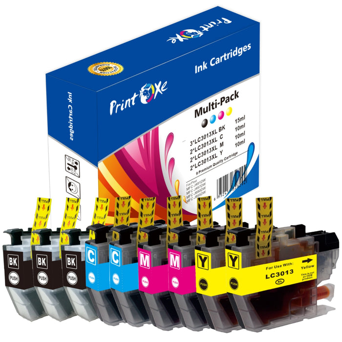 LC3013XL Compatible 2 Sets plus Black of 9 LC 3013 XL Cartridges All Pigment Ink for Brother MFC Models J491DW / J497DW / J690DW / J895DW PRINTOXE Ink Cartridge
