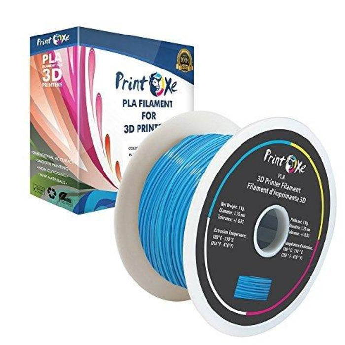 Light Blue PLA 3D Printer Filament - 1 K.g. Spool PRINTOXE Filament