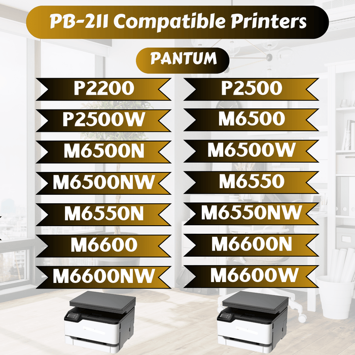 PB-211 Compatible Toner Cartridge PB211 Replacement for Pantum P2200 P2500 P2500W M6500 M6500N M6500W M6500NW M6550 M6550N M6550NW M6600 M6600N M6600W M6600NW Pan Continent Inc. - PRINTOXE Toner Cartridges