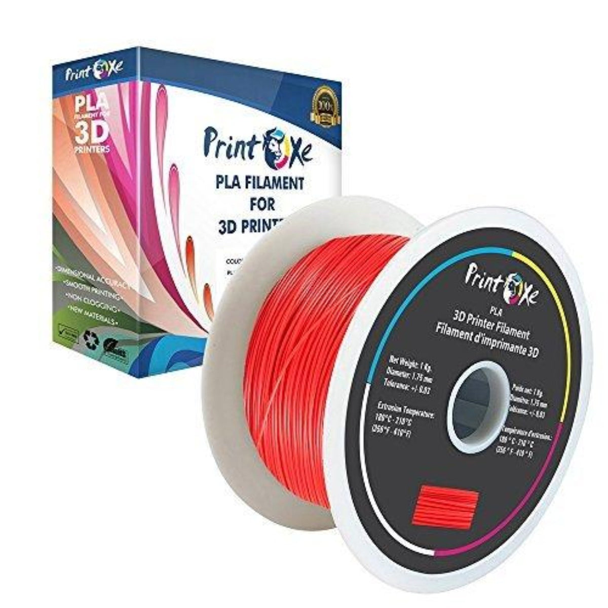 Red PLA 3D Printer Filament - 1 K.g. Spool PRINTOXE Filament