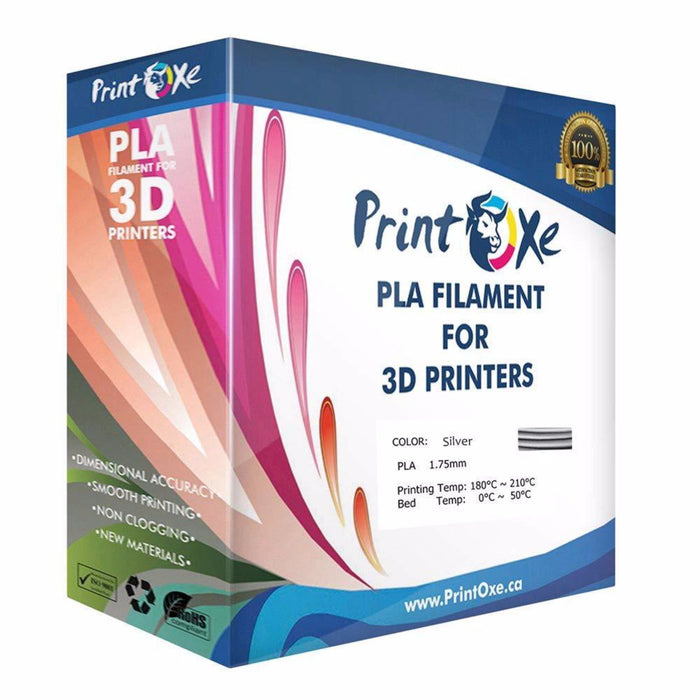 Silver PLA 3D Printer Filament 1.75-1Kg Spool PRINTOXE Filament