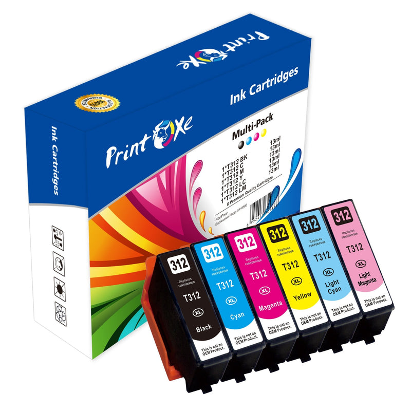 T312 XL High Capacity Reman Set for Epson Expression Photo XP 8500 PRINTOXE Ink Cartridge