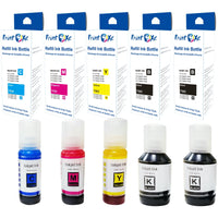 T502 Compatible Set + Black of 5 Ink Refill Bottles For Epson EcoTank T502120 (Pigment) T502220 T502320 T502420 For Epson EcoTank Expression ET & ST Series PRINTOXE Refill Bottles