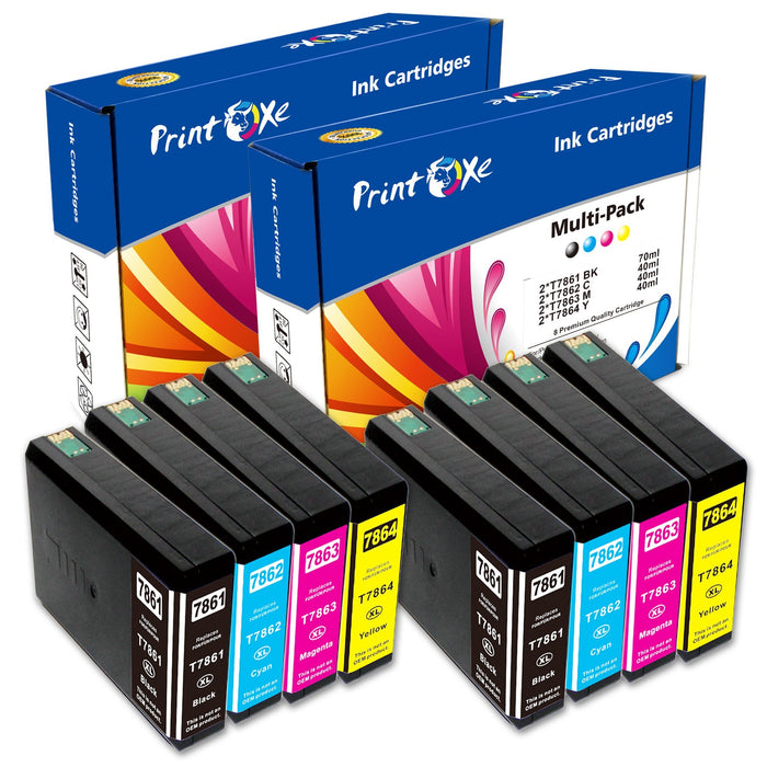 T786 Remanufactured Ink Cartridges 2 Sets 786 for Epson WorkForce Pro WF - 5620 , 5690 , 4630 , 4640 , 5110 , & 5190 Printers PRINTOXE Ink Cartridge