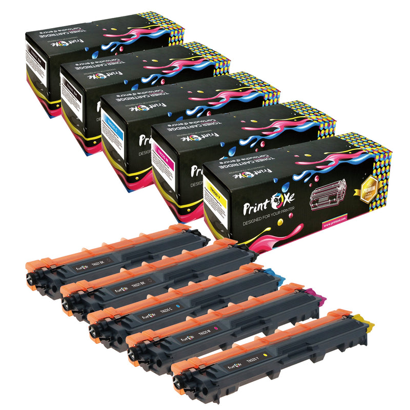 TN221 / 225 Compatible 5 Cartridges Set+Black for Brother PRINTOXE Toner Cartridges