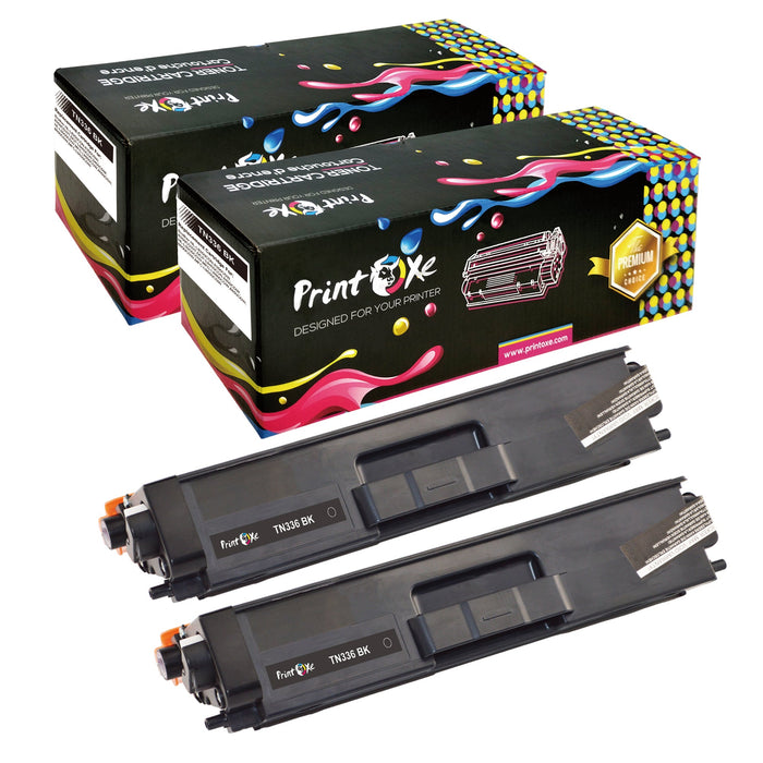 TN336 Compatible Black 2 TN-336 Toner Cartridges TN 336 / 326 for Brother HL L8350CDN L8350CDW L8350CDWT and DCP L8450CDW and MFC L8600CDW L8650CDW L8850CDW PRINTOXE Toner Cartridges