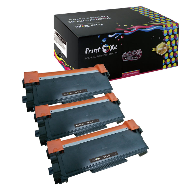 TN660 Compatible 3 Toner Cartridges TN 660 for Brother HL MFC DCP | Lenovo & Dell Printers |See Exact Compatible Models List Under Description PRINTOXE Toner Cartridges