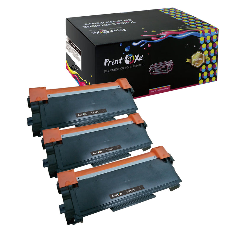 TN660 Compatible 3 Cartridges for Brother Dell & Lenovo Printers PRINTOXE Toner Cartridges