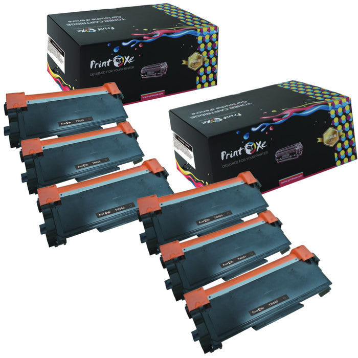 TN660 Compatible 6 Toner Cartridges TN 660 for Brother HL MFC DCP | Lenovo & Dell Printers |See Exact Compatible Models List Under Description PRINTOXE Toner Cartridges