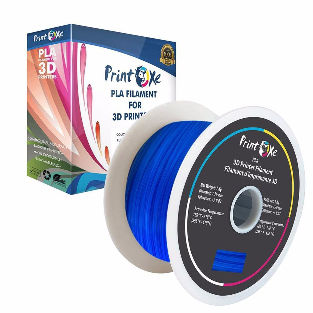 Transparent Blue PLA Printer Filament 1.75-1Kg Spool PRINTOXE Filament