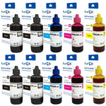 Universal Ink Refill 10 Bottles 370 of 2 Sets plus 2 Black Cartridges For HP & Canon PRINTOXE Refill Bottles