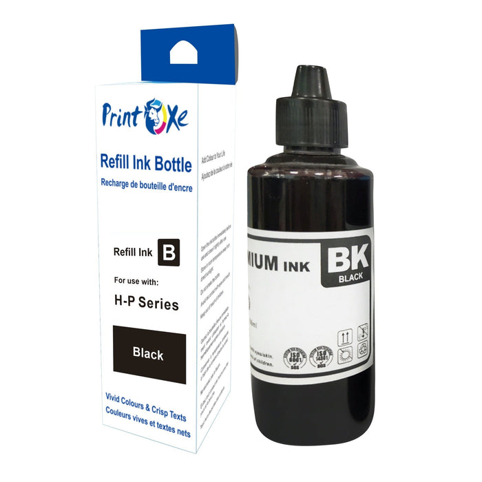 Universal Ink Refill 10 Bottles 370 of 2 Sets + 2 Black for Desktop CISS & Cartridges (Refill Kit Not Included) Canon & HP Models 61 60 62 63 64 65 950 951 564 920 901 902 952 XL and Many Others PRINTOXE Refill Bottles