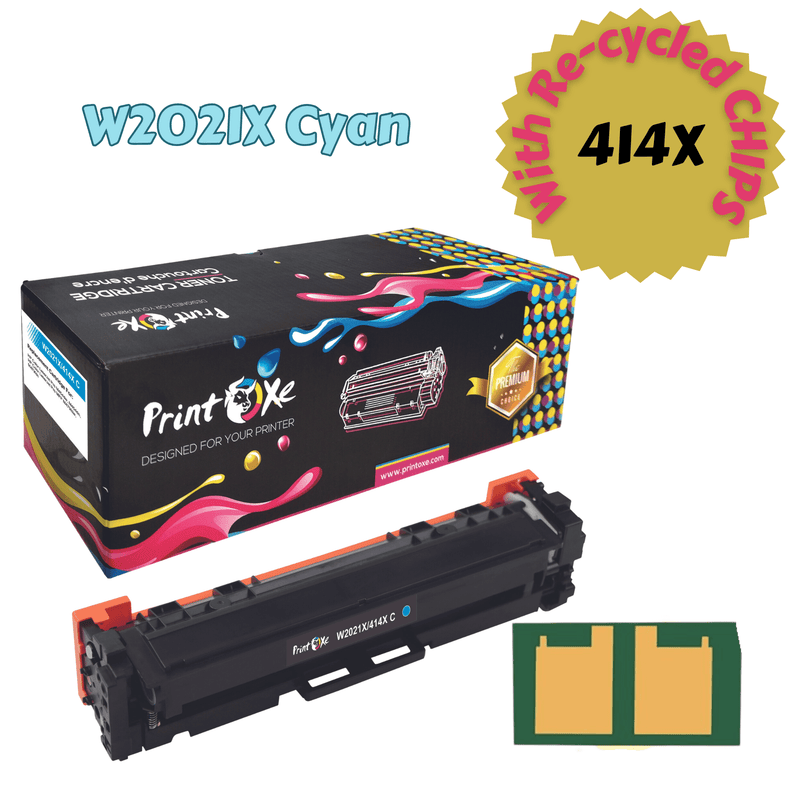 W2021X / 414X Cyan With Chip Compatible High Yield of W2021A for HP Color LaserJet Pro M454dn M454dw M479dw M479fdn M479fdw - Pan Continent Inc. - PRINTOXE