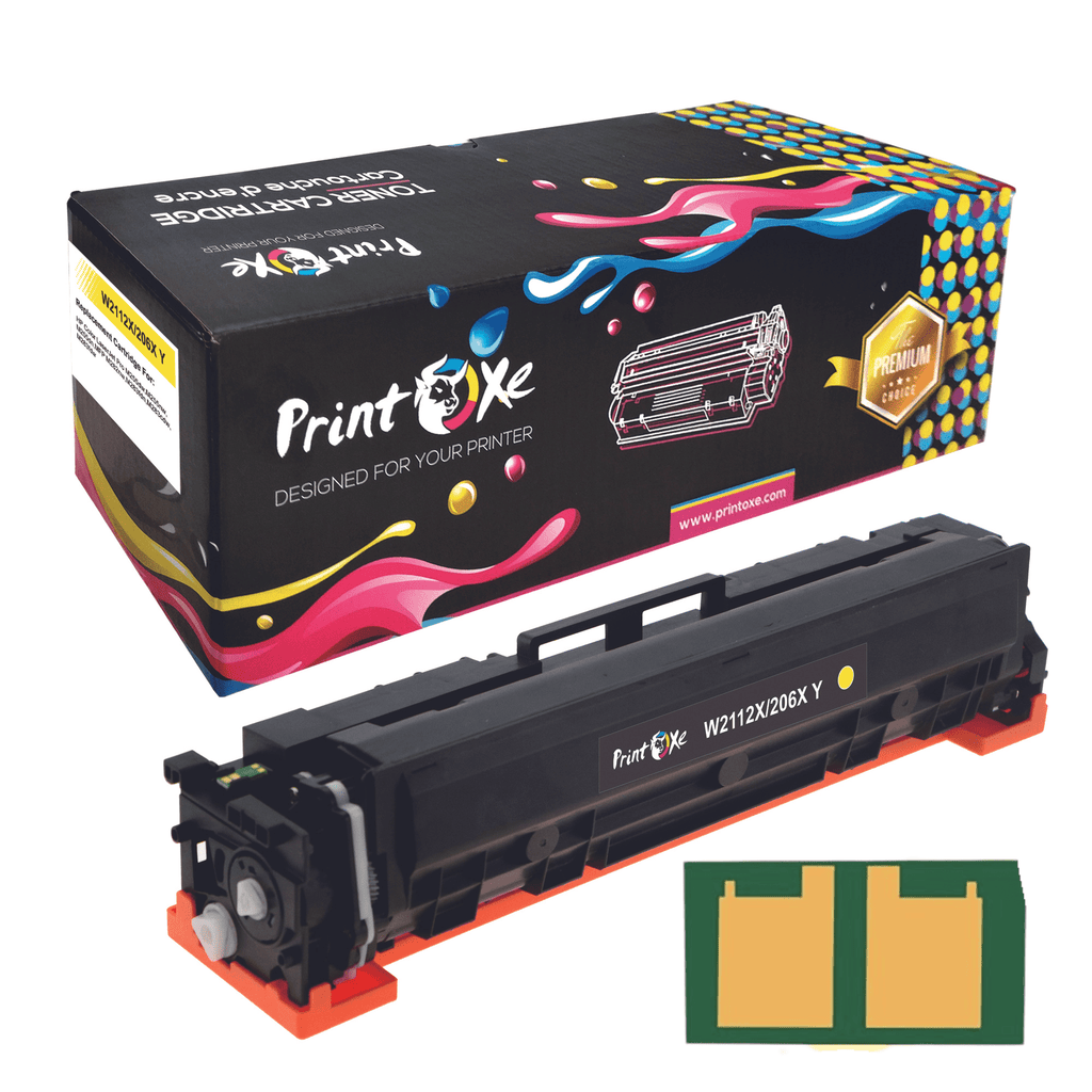 W2112X / 206X With Chip Compatible Yellow Laser Toner Cartridge for HP Color LaserJet Pro M255dw M255nw & MFP M282nw MFP M283cdw M283fdn M283fdw - Pan Continent Inc. - PRINTOXE