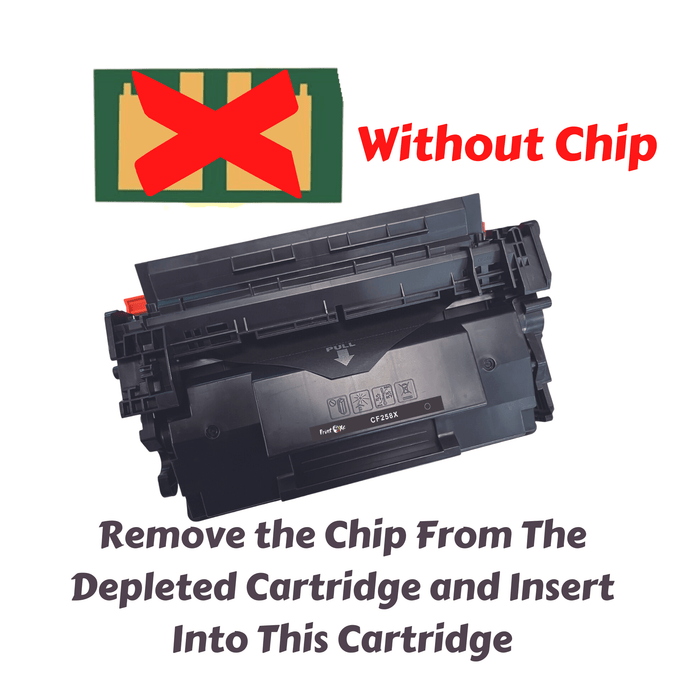 Without Chip CF258X / 58X Compatible Cartridge High Yield CF258Afor HP LaserJet Pro M304 M304a M305d M305dn M404d M404n M404dn M404dw and MFP M428fdw M428fdn M428dw PRINTOXE Toner Cartridges