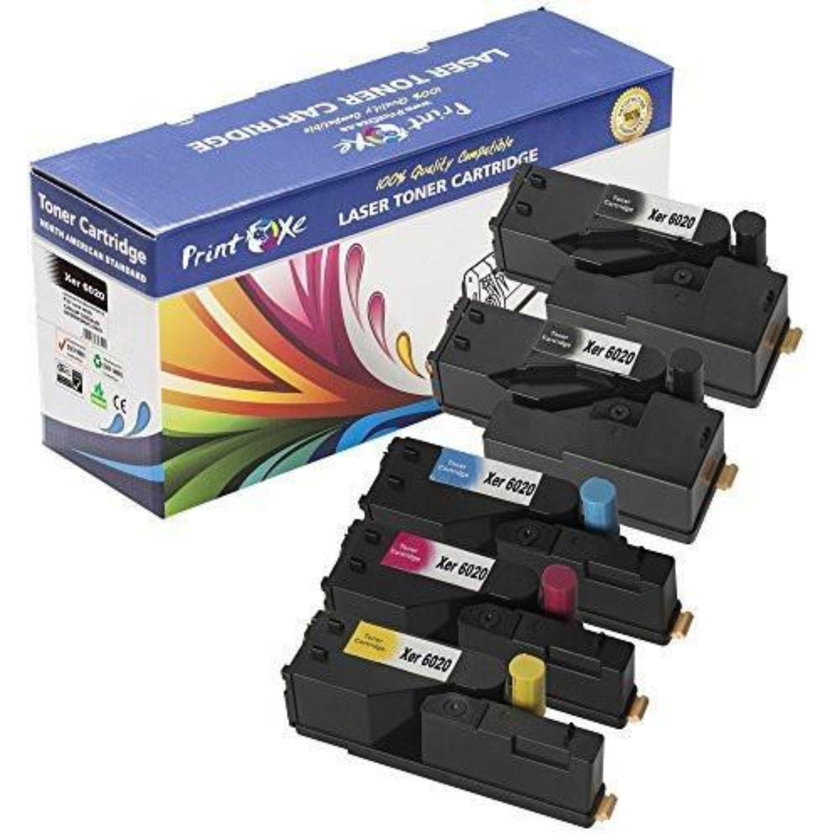 6020 / 6022 Phaser / WorkCentre Set + BK of 5 Cartridges for Xerox PRINTOXE Toner Cartridges