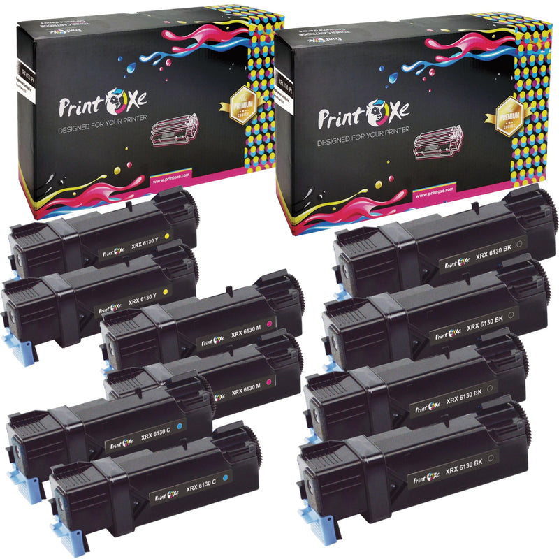 Xerox 6130 Compatible 10 Toner Cartridges (2 Sets + 2 Black) PRINTOXE Toner Cartridges